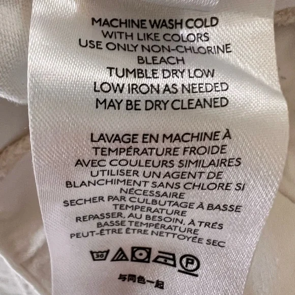 Free People Ivory Button Fly Boyfriend Chino Pants Size 28 - Picture 7 of 10